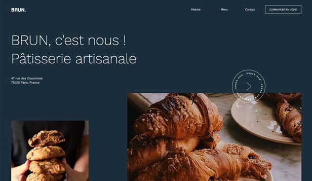 Site web de boulangerie avec promotion mise en avant