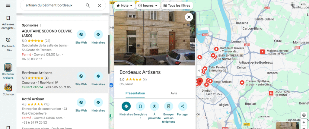 Référencement local d’un site vitrine professionnel pour artisan